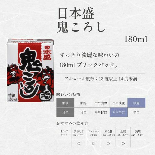 日本盛 鬼ころし パック 180ml