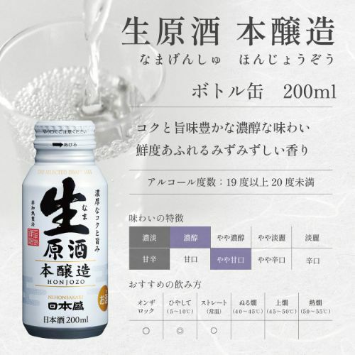 生原酒ボトル缶　本醸造